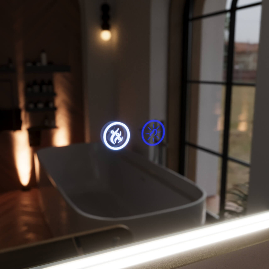 Зеркало с подсветкой и подогревом ELISSE 600x1200 в золотом профиле